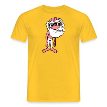 duenn cool rauchen sonnenbrille joint weed hanf ca - Männer T-Shirt - Gelb - Vorne - AI Model Male 178 dark (178cm)