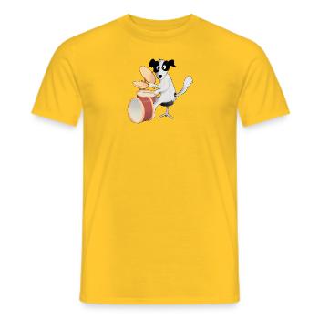 Drum Dog - Men's T-Shirt - yellow - Front - AI Model Male 178 dark (178cm)