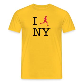 I lauf New York 02 - Männer T-Shirt - Gelb - Vorne - AI Model Male 178 dark (178cm)