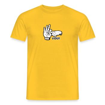 Fuck You - Männer T-Shirt - Gelb - Vorne - AI Model Male 178 dark (178cm)