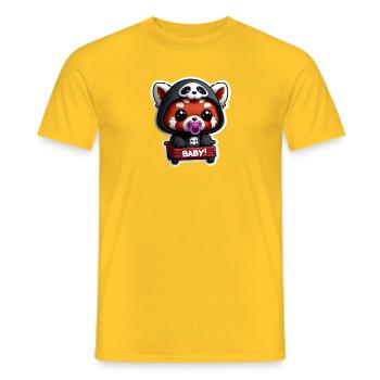 Panda bébé en capuche noir - T-shirt homme - jaune - Devant - AI Model Male 178 dark (178cm)