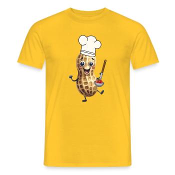 Peanut Cook Cook Cooks Cuisine Tomato Tomatoes - Men's T-Shirt - yellow - Front - AI Model Male 178 dark (178cm)