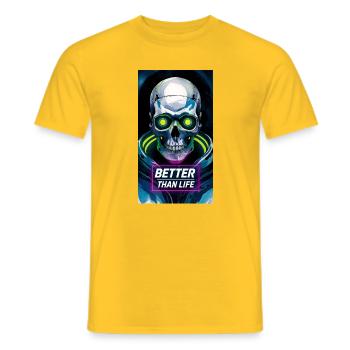 Schädel - Männer T-Shirt - Gelb - Vorne - AI Model Male 178 dark (178cm)