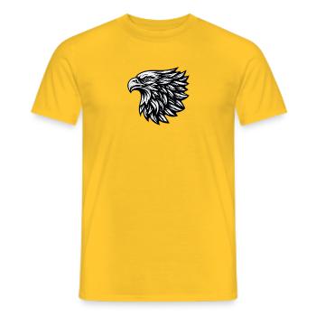 Adler Kopf Schwarz Weiß - Männer T-Shirt - Gelb - Vorne - AI Model Male 178 dark (178cm)