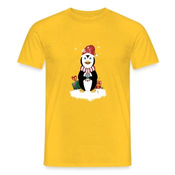 pingouin_noel_2025 - Männer T-Shirt - Gelb - Vorne - AI Model Male 178 dark (178cm)