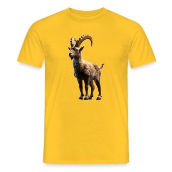 Steinbock Ziege Alpensteinbock Capricorn Ziegen - Männer T-Shirt - Gelb - Vorne - AI Model Male 178 dark (178cm)