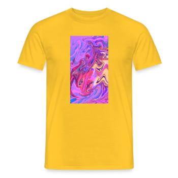 Farbwirbel Pastellmarmor Trio - Männer T-Shirt - Gelb - Vorne - AI Model Male 178 dark (178cm)