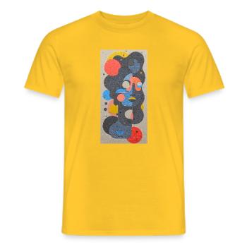 Abstrakte geometrische Muster im Kunstdesign - Männer T-Shirt - Gelb - Vorne - AI Model Male 178 dark (178cm)