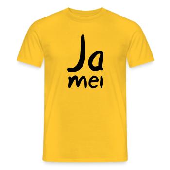 Ja mei - Männer T-Shirt - Gelb - Vorne - AI Model Male 178 dark (178cm)