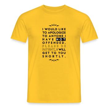 entschuldigen. - Männer T-Shirt - Gelb - Vorne - AI Model Male 178 dark (178cm)