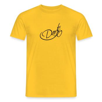 Darts Logo Design - Men's T-Shirt - yellow - Front - AI Model Male 178 dark (178cm)