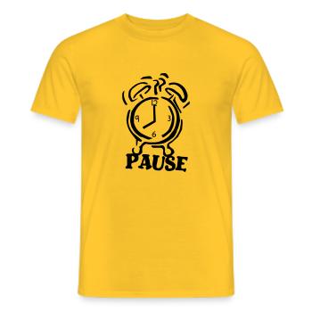 pause - Männer T-Shirt - Gelb - Vorne - AI Model Male 178 dark (178cm)