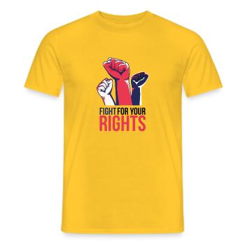 fight for your rights - Men's T-Shirt - yellow - Front - AI Model Male 178 dark (178cm)