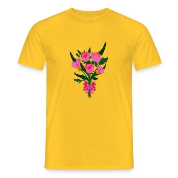 Florist Flower Plant Nature Gardener - Men's T-Shirt - yellow - Front - AI Model Male 178 dark (178cm)