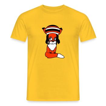 Fuchs Raggae Jamaika Hut Rasta Locken Chill Mütze - Männer T-Shirt - Gelb - Vorne - AI Model Male 178 dark (178cm)