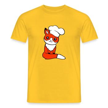 Fox Chef's Hat Chef Cooking Restaurant Kitchen - Men's T-Shirt - yellow - Front - AI Model Male 178 dark (178cm)