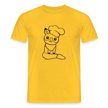 Fox Chef's Hat Chef Cooking Restaurant Kitchen - Men's T-Shirt - yellow - Front - AI Model Male 178 dark (178cm)
