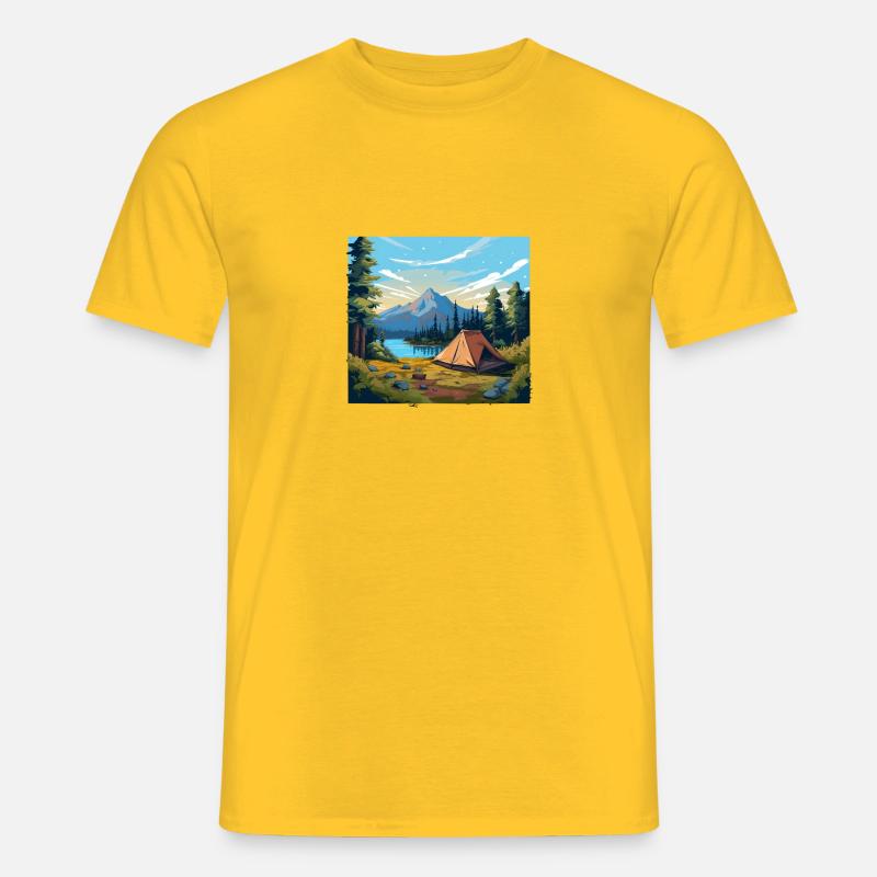 Camping - Männer T-Shirt - Gelb
