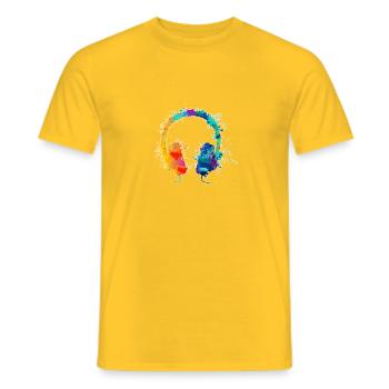 DJ - Männer T-Shirt - Gelb - Vorne - AI Model Male 178 dark (178cm)