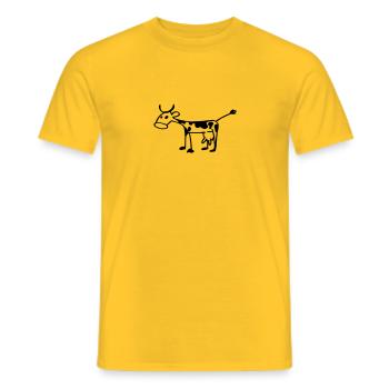 Chiffre de bâton de vache - T-shirt homme - jaune - Devant - AI Model Male 178 dark (178cm)