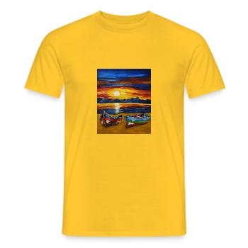 Boot 'n' Meer - Männer T-Shirt - Gelb - Vorne - AI Model Male 178 dark (178cm)