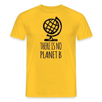 There is no Planet B - Globus - Männer T-Shirt - Gelb - Vorne - AI Model Male 178 dark (178cm)
