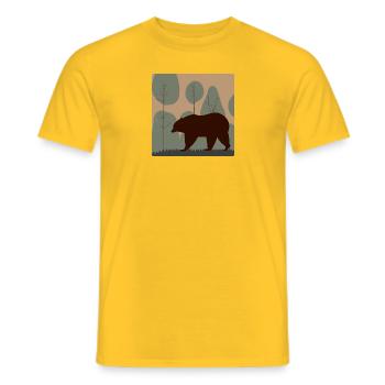 Grizzly Bär Silhouette Wald - Männer T-Shirt - Gelb - Vorne - AI Model Male 178 dark (178cm)
