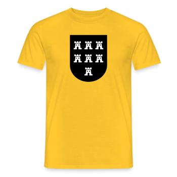 Wappen Siebenbürger Sachsen 2farbig - Siebenbürgen - Männer T-Shirt - Gelb - Vorne - AI Model Male 178 dark (178cm)
