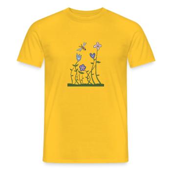 Lebende Blumen wiese - Männer T-Shirt - Gelb - Vorne - AI Model Male 178 dark (178cm)