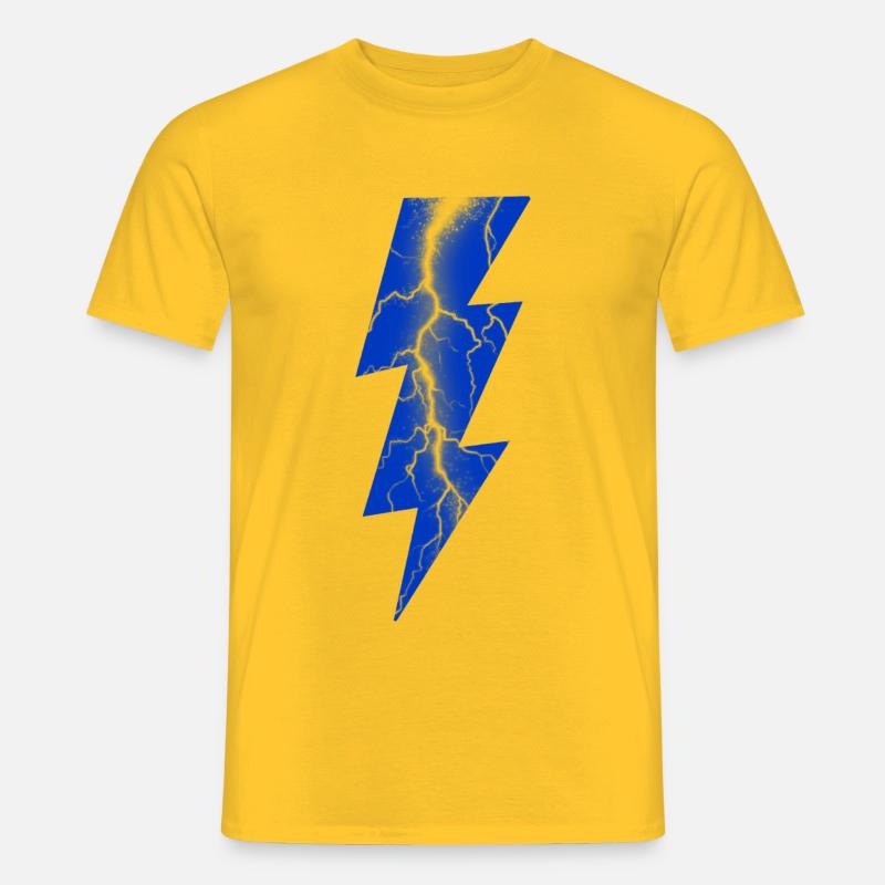 Blitz Blauer Blitz - Männer T-Shirt - Gelb