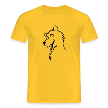 Wolf - Men's T-Shirt - yellow - Front - AI Model Male 178 dark (178cm)