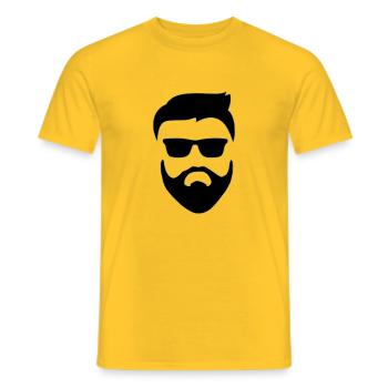 Man with a beard and sunglasses - Men's T-Shirt - yellow - Front - AI Model Male 178 dark (178cm)