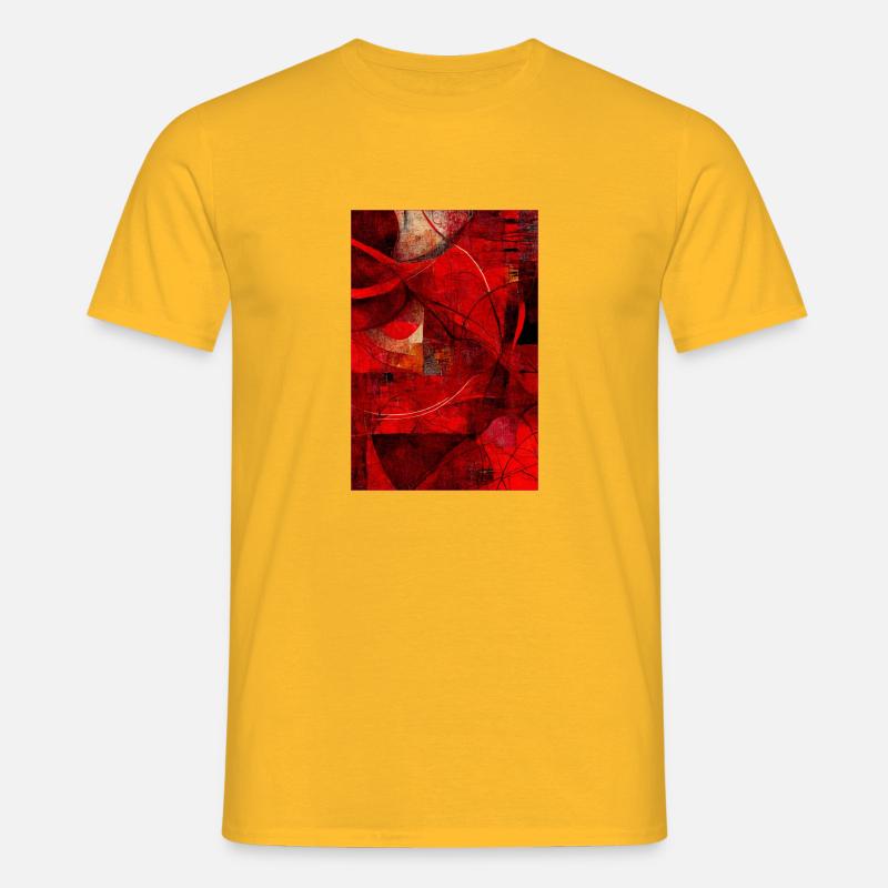 Fabric red pattern abstract - Männer T-Shirt - Gelb