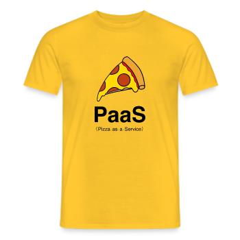 PaaS - Pizza as a Service - Männer T-Shirt - Gelb - Vorne - AI Model Male 178 dark (178cm)