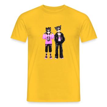 Cosplay Boy and Girl - Men's T-Shirt - yellow - Front - AI Model Male 178 dark (178cm)
