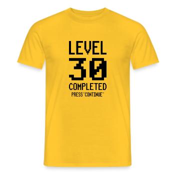 30e anniversaire Gamer Gift Pixel - T-shirt homme - jaune - Devant - AI Model Male 178 dark (178cm)