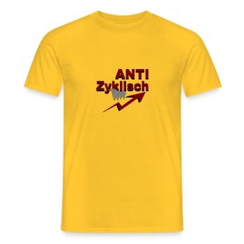 Antizyklisch - Männer T-Shirt - Gelb - Vorne - AI Model Male 178 dark (178cm)