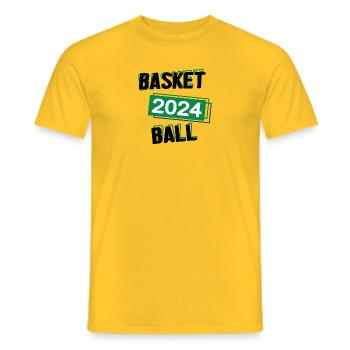 Basketball Spieler Team Turnier Mannschaft in 2024 - Männer T-Shirt - Gelb - Vorne - AI Model Male 178 dark (178cm)