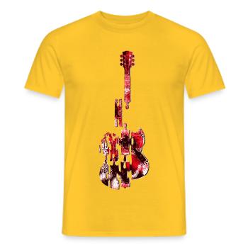 Gitarren Puzzle Rot - Men's T-Shirt - yellow - Front - AI Model Male 178 dark (178cm)