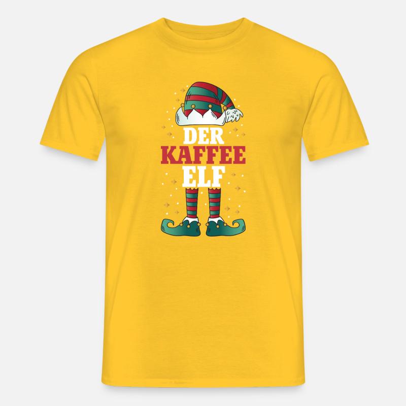 Weihnachten Der Kaffee Elf - Männer T-Shirt - Gelb