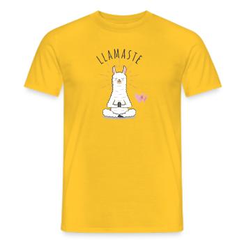 Llamaste Meditations-Lama - Männer T-Shirt - Gelb - Vorne - AI Model Male 178 dark (178cm)