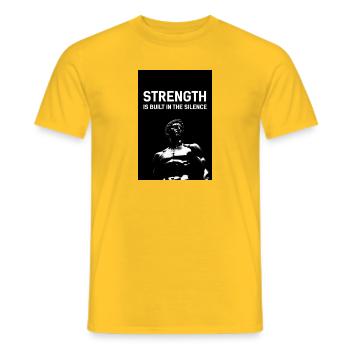 Stärke im Schweigen - Männer T-Shirt - Gelb - Vorne - AI Model Male 178 dark (178cm)