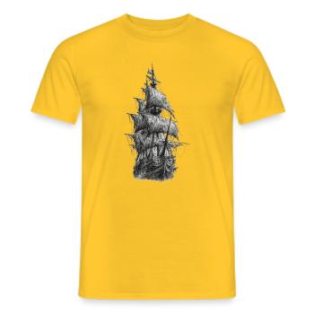 Piratenschiff Gothic Graphic - Männer T-Shirt - Gelb - Vorne - AI Model Male 178 dark (178cm)