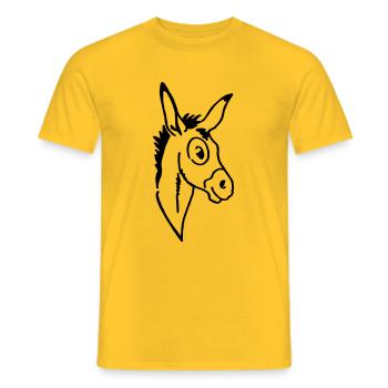 Esel - Männer T-Shirt - Gelb - Vorne - AI Model Male 178 dark (178cm)