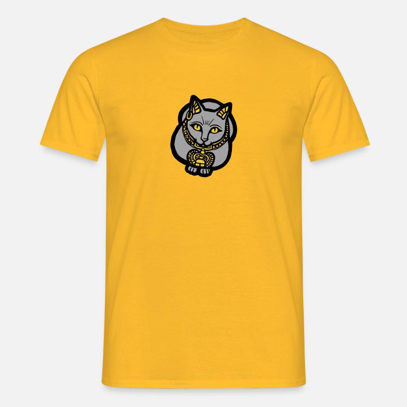 Graue Katze - Männer T-Shirt - Gelb