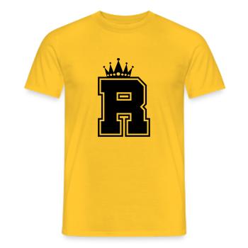 buchstabe R Krone - Männer T-Shirt - Gelb - Vorne - AI Model Male 178 dark (178cm)
