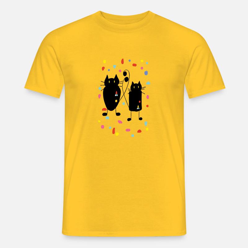 Katzen - Männer T-Shirt - Gelb
