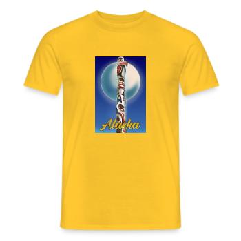 Alaska Totem Pole Reiseposter - Männer T-Shirt - Gelb - Vorne - AI Model Male 178 dark (178cm)