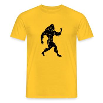Hübscher Kerl, fast nackter griechischer Held - Männer T-Shirt - Gelb - Vorne - AI Model Male 178 dark (178cm)