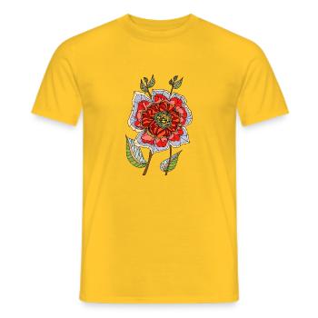 Flower - Men's T-Shirt - yellow - Front - AI Model Male 178 dark (178cm)